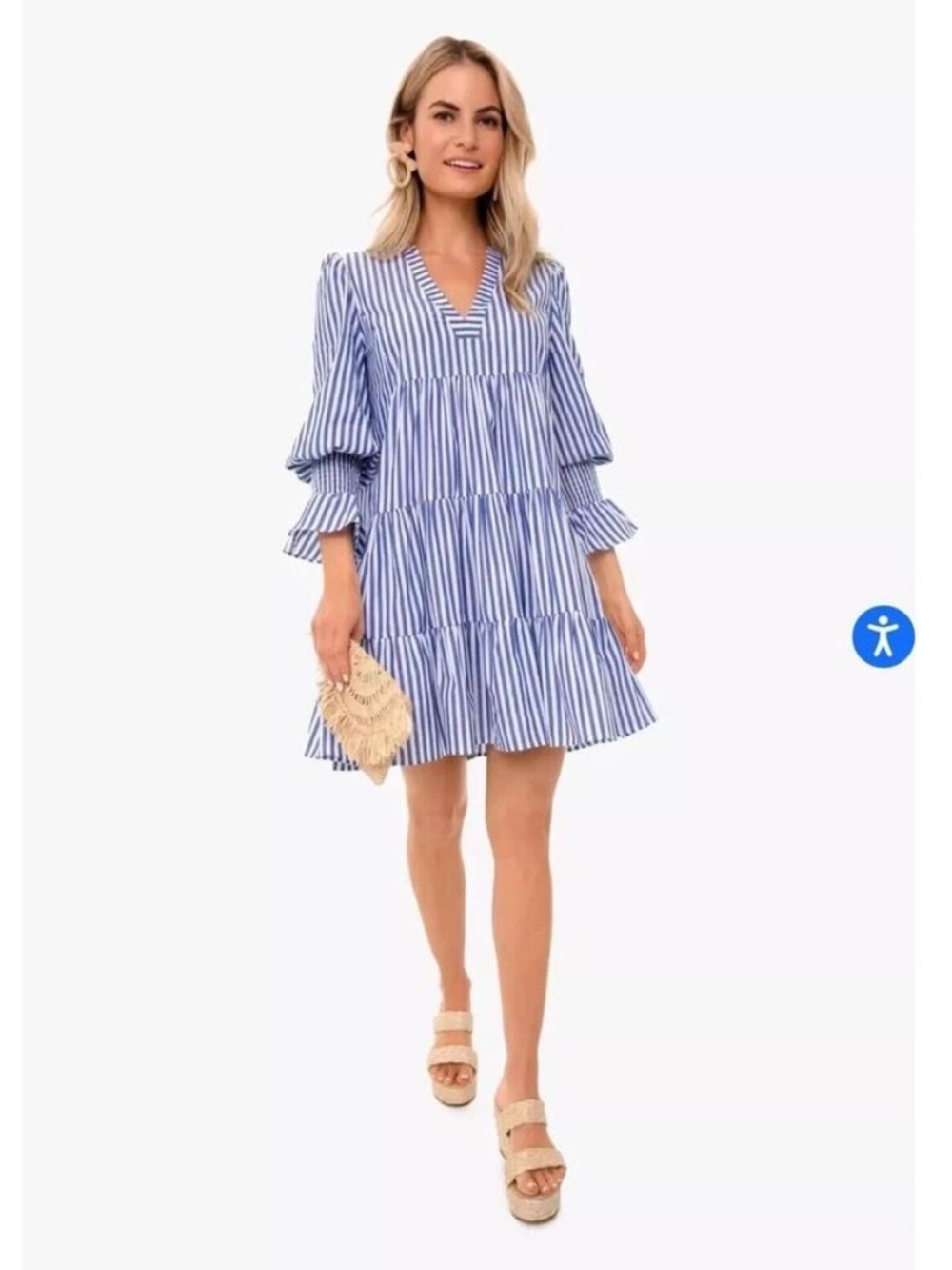 Tuckernuck Pomander Place Kenzo Dress Blue White Stripe Cotton small